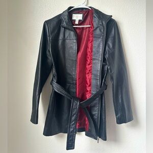 100% Leather Worthington Black Coat